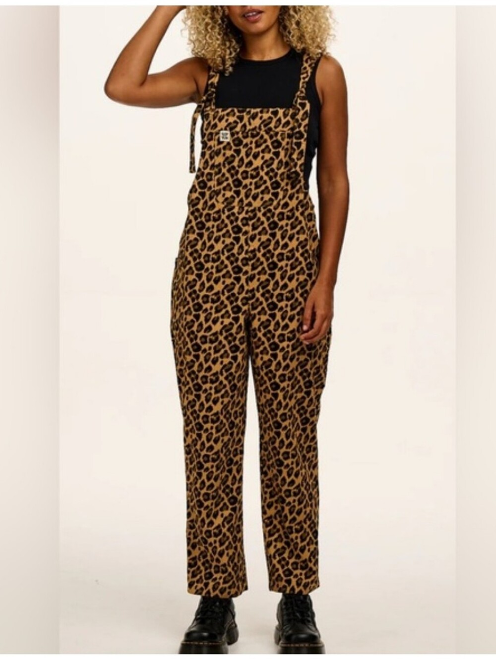 Lucy & Yak Leopard Organic Cotton Corduroy Overalls Jumper Size 6